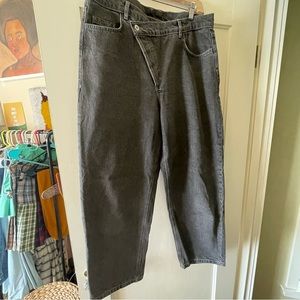 ASOS jeans with that cross waistband style